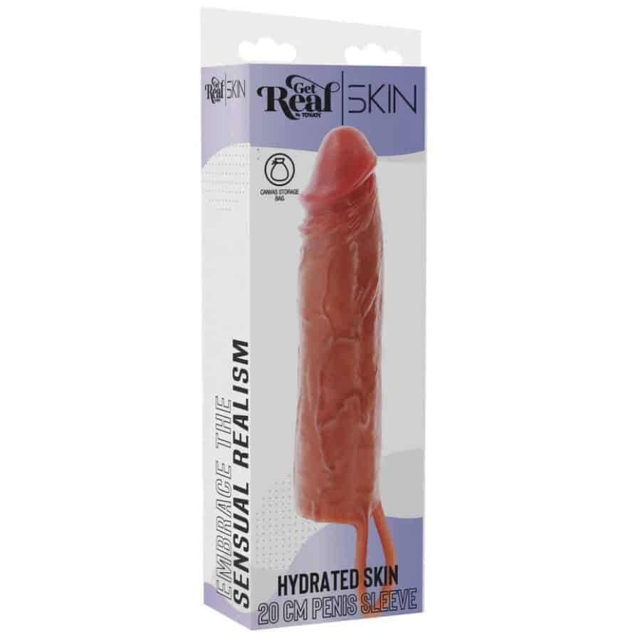 Manchon pénis en silicone hydratant caramel 20 CM — GET REAL, vue 5