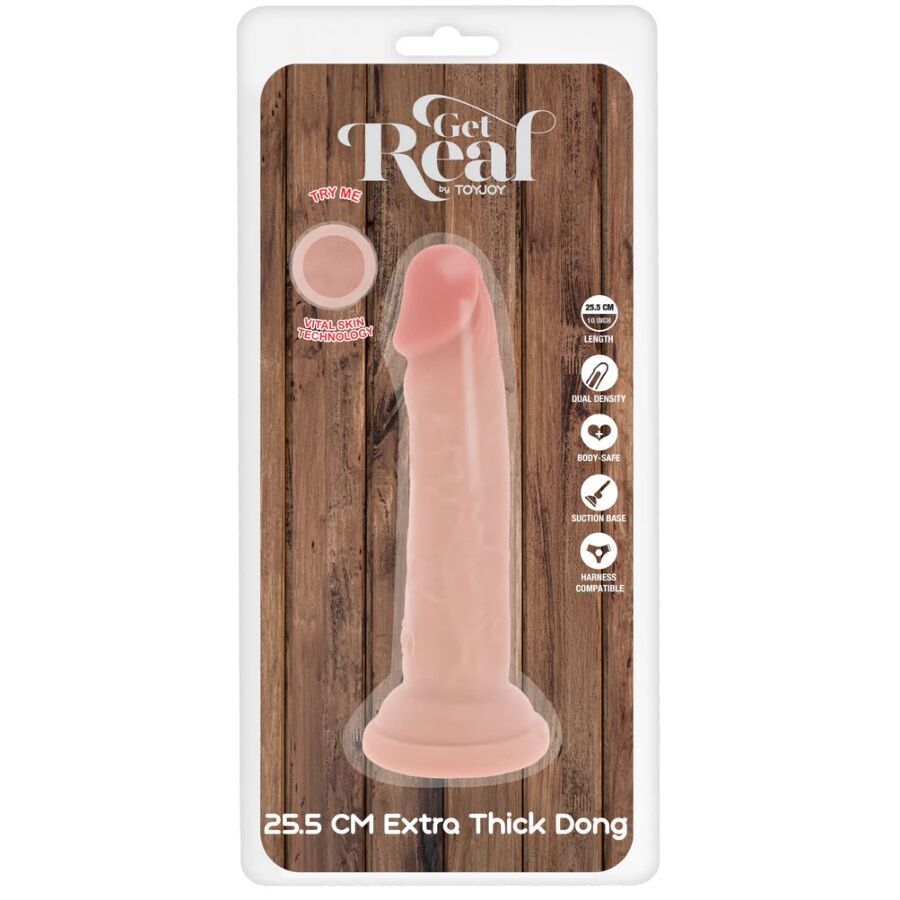 Pénis de luxe épais double densité en TPE 25,5 CM — GET REAL, vue 5