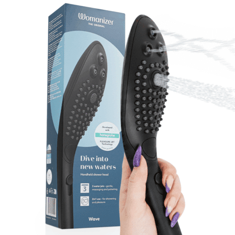 Pommeau de douche stimulant clitorial wave noir