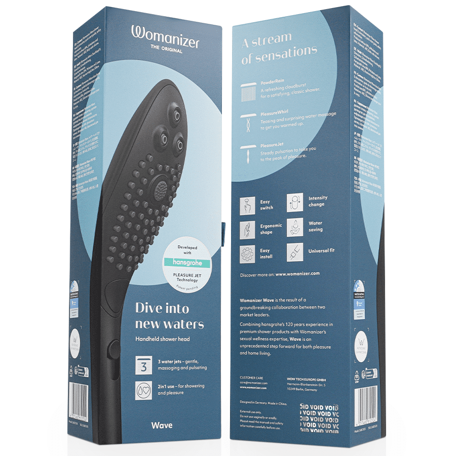 Pommeau de douche stimulant clitorial wave noir — WOMANIZER, vue 7
