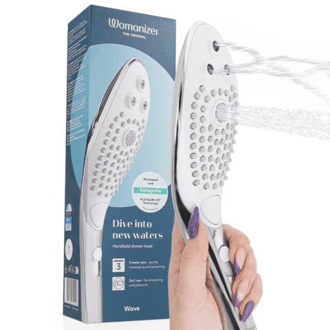 Pommeau de douche stimulant clitorial wave chrome — WOMANIZER
