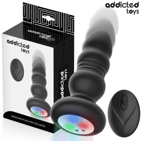 Plug anal rotatif et vibrant, télécommande avec lumière LED — ADDICTED TOYS