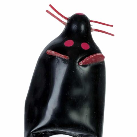 Préservatifs fantaisie peints à la main souris noire XL — CONDOMERIE