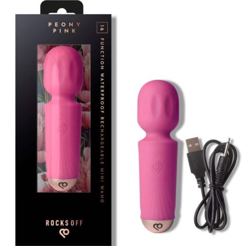 Mini baguette rechargeable 16 fonctions rose pivoine — ROCKS-OFF
