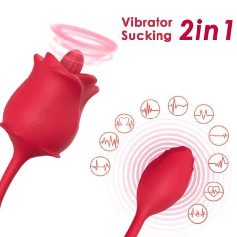 Stimulateur d'aspiration et vibrateur rose 2 en 1 10 modes avec queue rouge — ARMONY