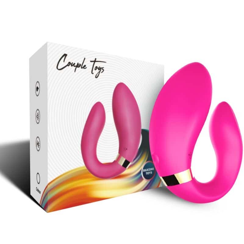 Vibrateur croissant pour couples télécommande fuchsia — ARMONY, vue 4