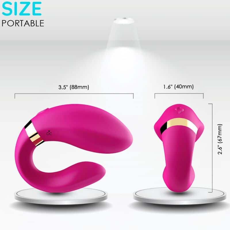 Vibrateur croissant pour couples télécommande fuchsia — ARMONY, vue 3