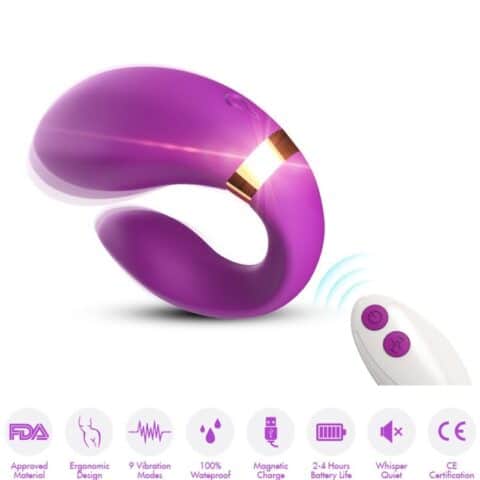 Vibrateur croissant pour couples télécommande violet — ARMONY