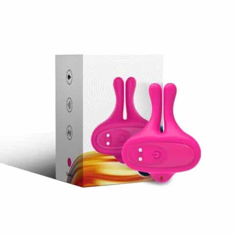 Pinces à tétons magnétiques vibratoires en forme de lapin rose