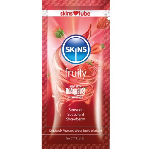 Lubrifiant fruité à base d'eau fraise dose unique 5 ML — SKINS