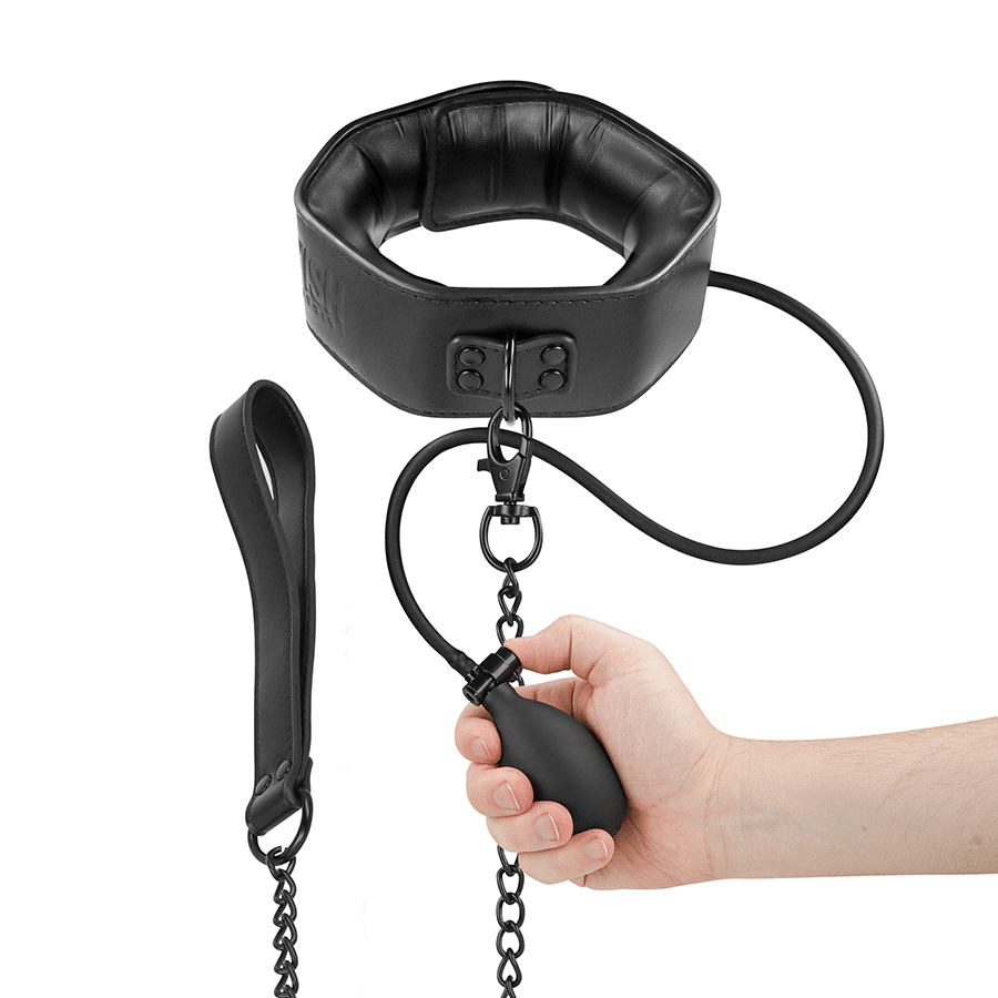 Collier d'étranglement gonflable avec chaîne — FETISH SUBMISSIVE BONDAGE