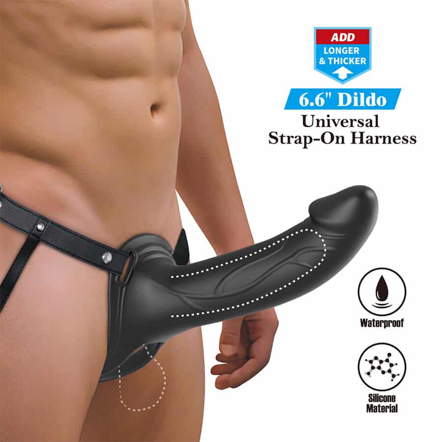Landon black strap-on vibrant — PRETTY LOVE