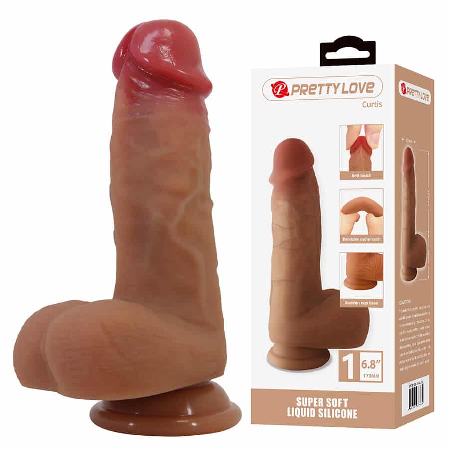Curtis godemichet réaliste avec ventouse 17,3 CM -Ø- 4,2 CM — PRETTY LOVE, vue 2