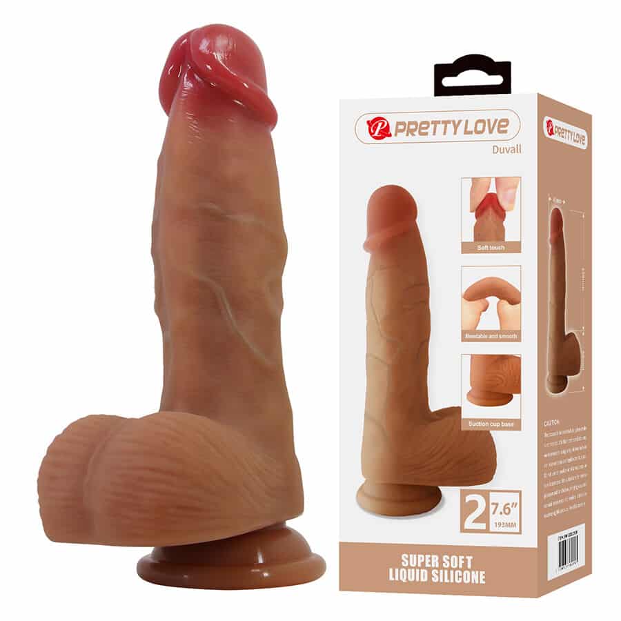 Duvall godemichet réaliste avec ventouse 19,3 CM -Ø- 4,5 CM — PRETTY LOVE, vue 2