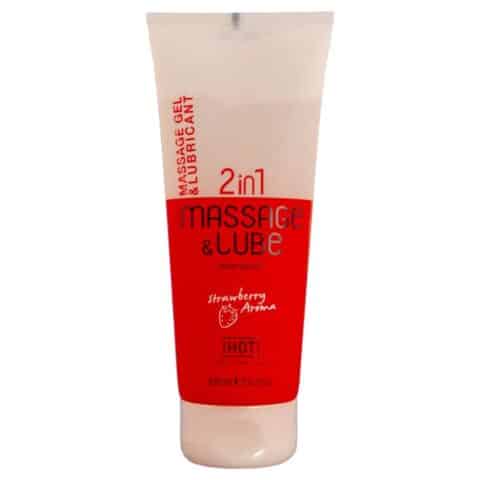Gel de massage et de glisse 2 en 1 à la fraise 200 ML