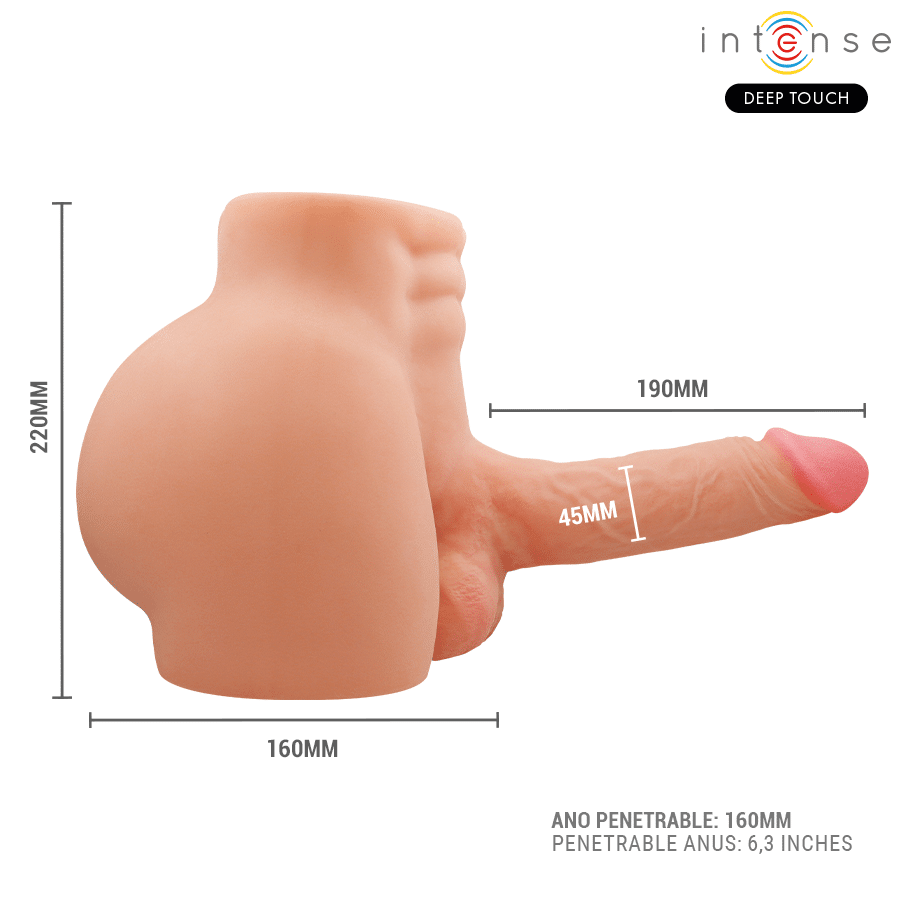 Torse richie avec anus et godemichet réaliste avec télécommande de pousse et de vibration 4,7 KG — INTENSE DEEP TOUCH, vue 8