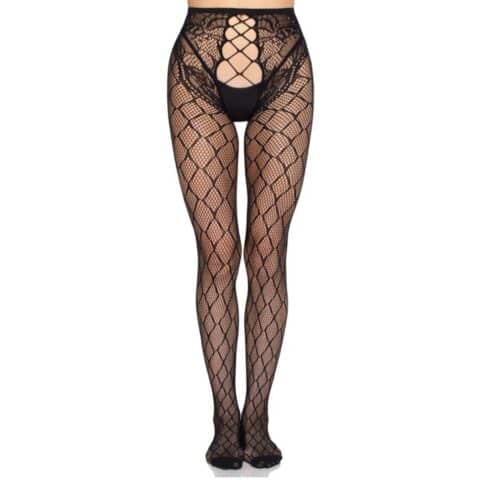Collants résille avec culotte sans entrejambe noir - taille unique — LEG AVENUE