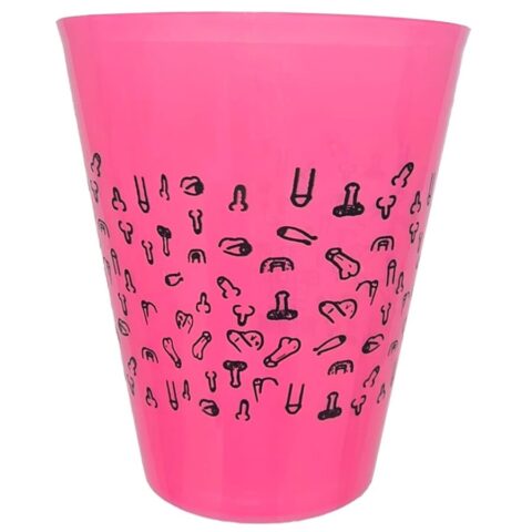 Tasse fuchsia 500 ML avec pénis noirs — DIABLO PICANTE