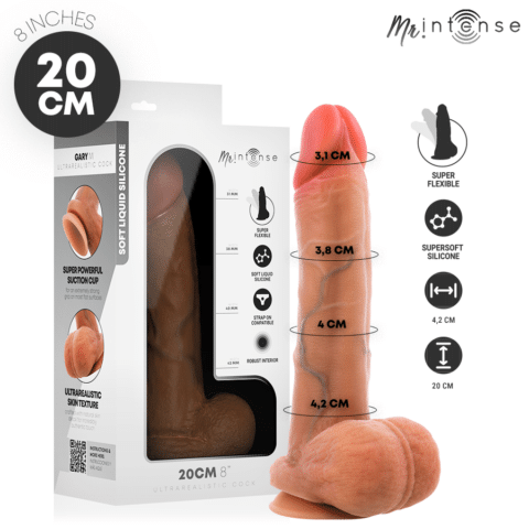 MR intense - gary M pénis en silicone ultra-réaliste avec testicules 20 CM -Ø- 4,2 CM