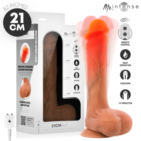 MR intense - bradley godemichet vibrant en silicone avec effet chauffant et télécommande 21 CM -Ø- 4,2 CM — MR. INTENSE