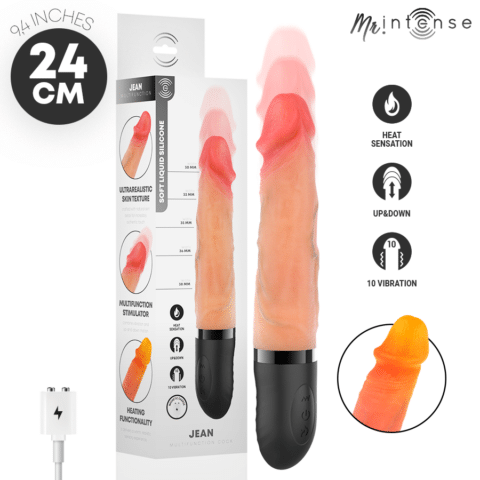 MR intense - jean vibrateur haut et bas en silicone avec effet chauffant 24 CM -Ø- 3,8 CM — MR. INTENSE