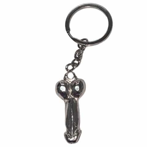 Porte-clés pénis en métal argent — DIABLO PICANTE
