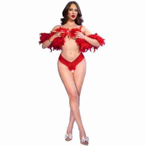 String rouge à entrejambe ouverte XL — CHILIROSE