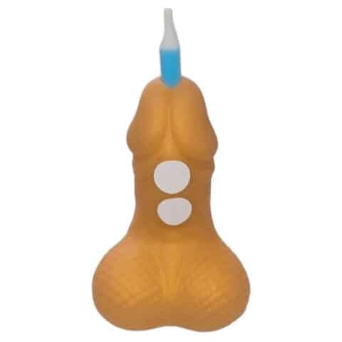 Bougie dorée en forme de pénis pour anniversaire