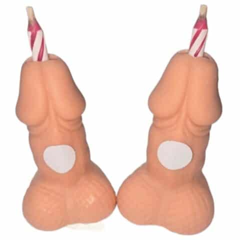 Bougies chiffres d'anniversaire en forme de pénis, ton lumineux, 2 unités