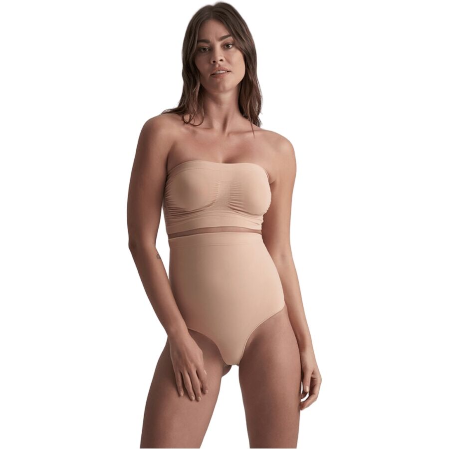 Tanga de talle alto SIN costuras beige talla L — BYE-BRA, vue 2