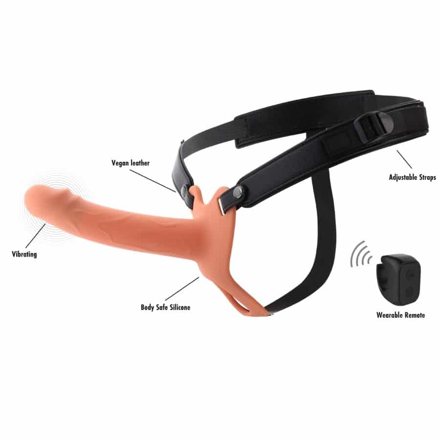 Inferno manchon pénis vibrant avec strap-on 18 CM — HIDDEN DESIRE, vue 3