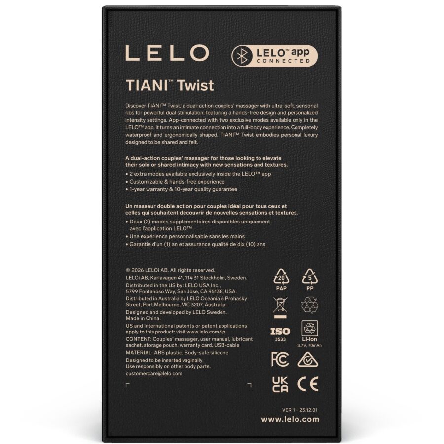 Tiani twist vibrateur pour couples rose pâle — LELO, vue 4