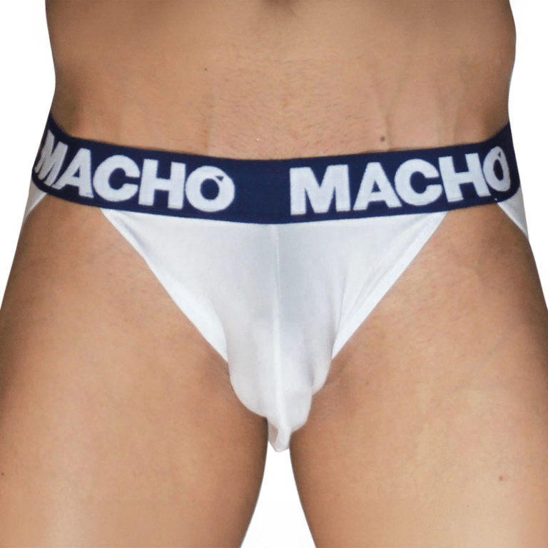 MX29DK jock blanc + marine L — MACHO, vue 3