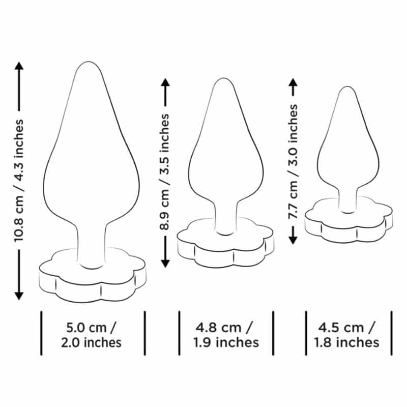 KIT d'entraînement anal luster S/M/L avec base en forme de fleur — ROMP, vue 7