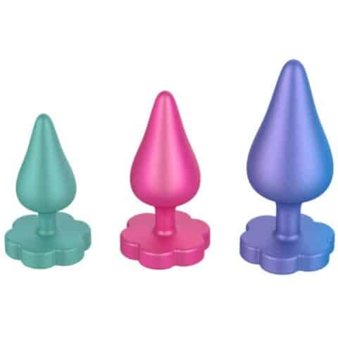KIT d'entraînement anal luster S/M/L avec base en forme de fleur — ROMP
