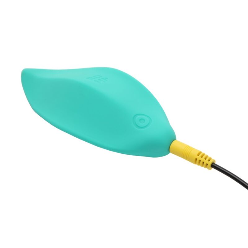 Vibrateur wave stimulateur clitorial forme ergonomique vert d'eau — ROMP, vue 8