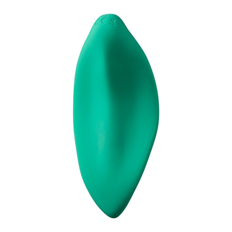 Vibrateur wave stimulateur clitorial forme ergonomique vert d'eau — ROMP, vue 5