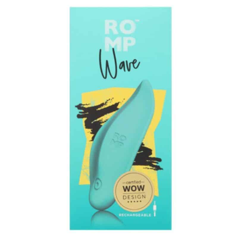 Vibrateur wave stimulateur clitorial forme ergonomique vert d'eau — ROMP, vue 9