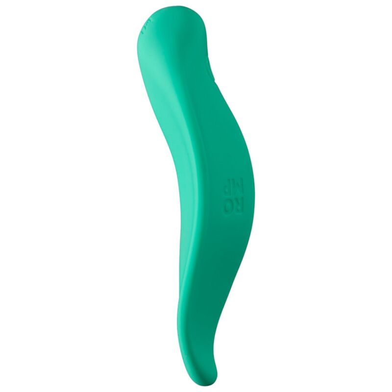Vibrateur wave stimulateur clitorial forme ergonomique vert d'eau — ROMP, vue 7