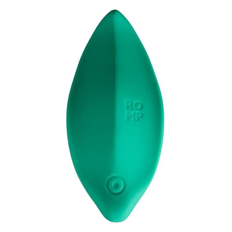 Vibrateur wave stimulateur clitorial forme ergonomique vert d'eau — ROMP, vue 3