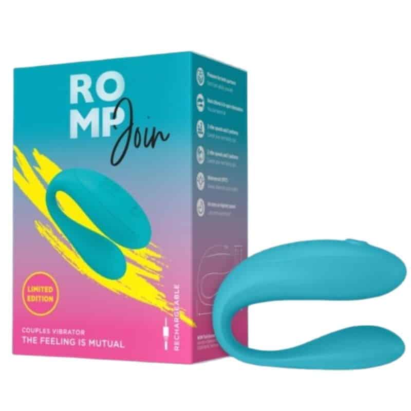 Join vibrateur turquoise pour couples — ROMP, vue 2