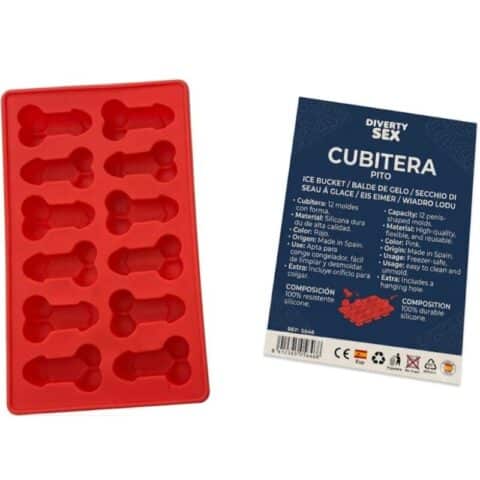 12 Pénis en silicone DUR pour seau à glaces suspendu bleu — DIABLO PICANTE