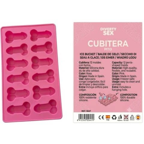12 Pénis en silicone DUR pour seau à glace suspendu rose — DIABLO PICANTE