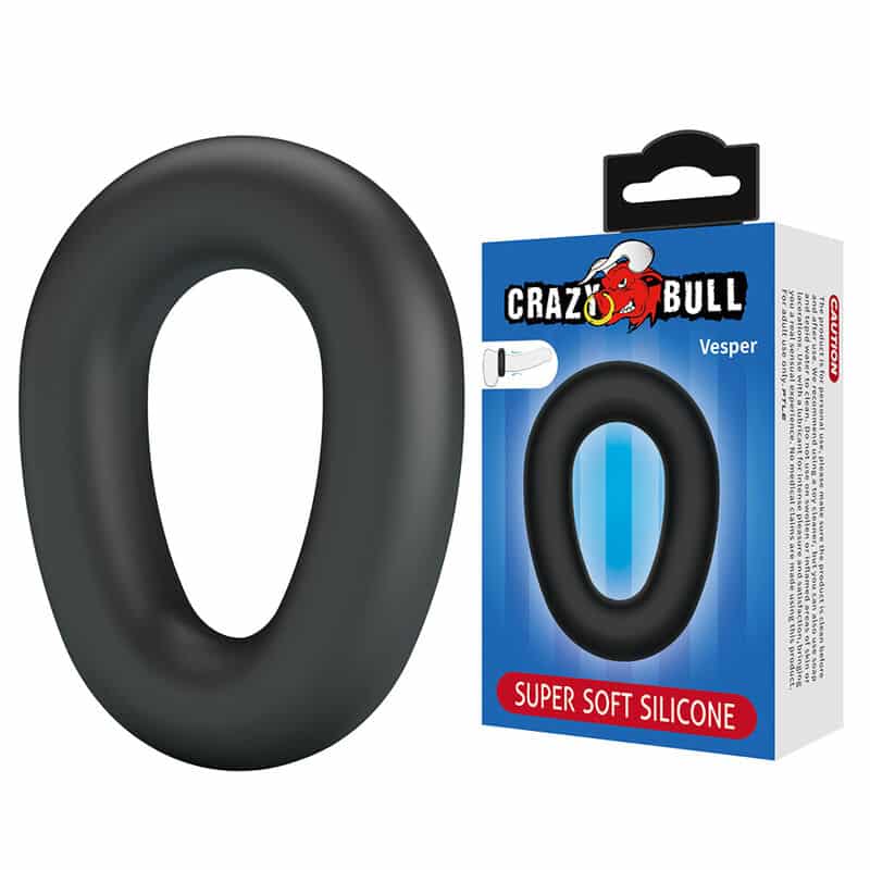 Vesper anneau pénal en silicone ultra doux noir — CRAZY BULL, vue 2