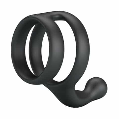 Yancy double anneau de pénis et de testicules noir — CRAZY BULL