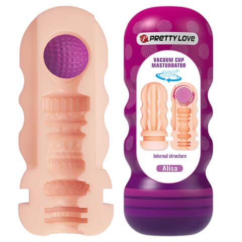 Masturbateur lissant vaginal avec ventouse et textures internes — PRETTY LOVE
