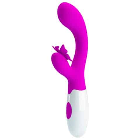 Vibrateur lapin violet 30 fonctions baiser papillon — PRETTY LOVE