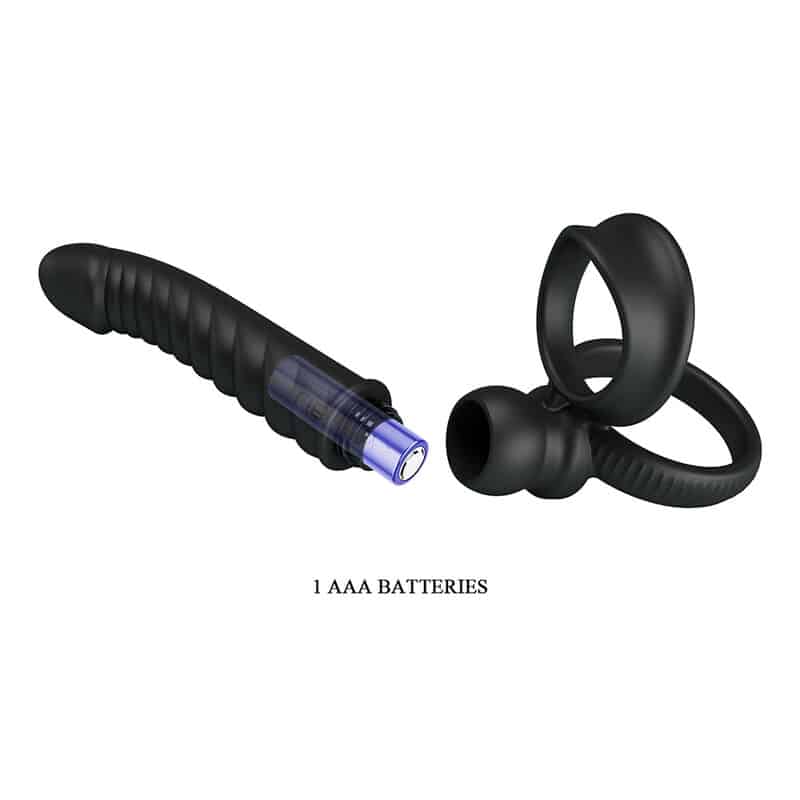 Vibrateur anal merritt avec anneau et vibration noir — PRETTY LOVE, vue 8
