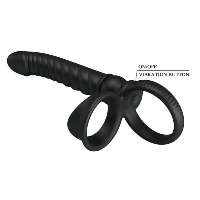 Vibrateur anal merritt avec anneau et vibration noir — PRETTY LOVE, vue 6