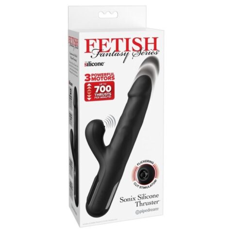 Vibrateur lapin en silicone sonix noir — FETISH FANTASY SERIES